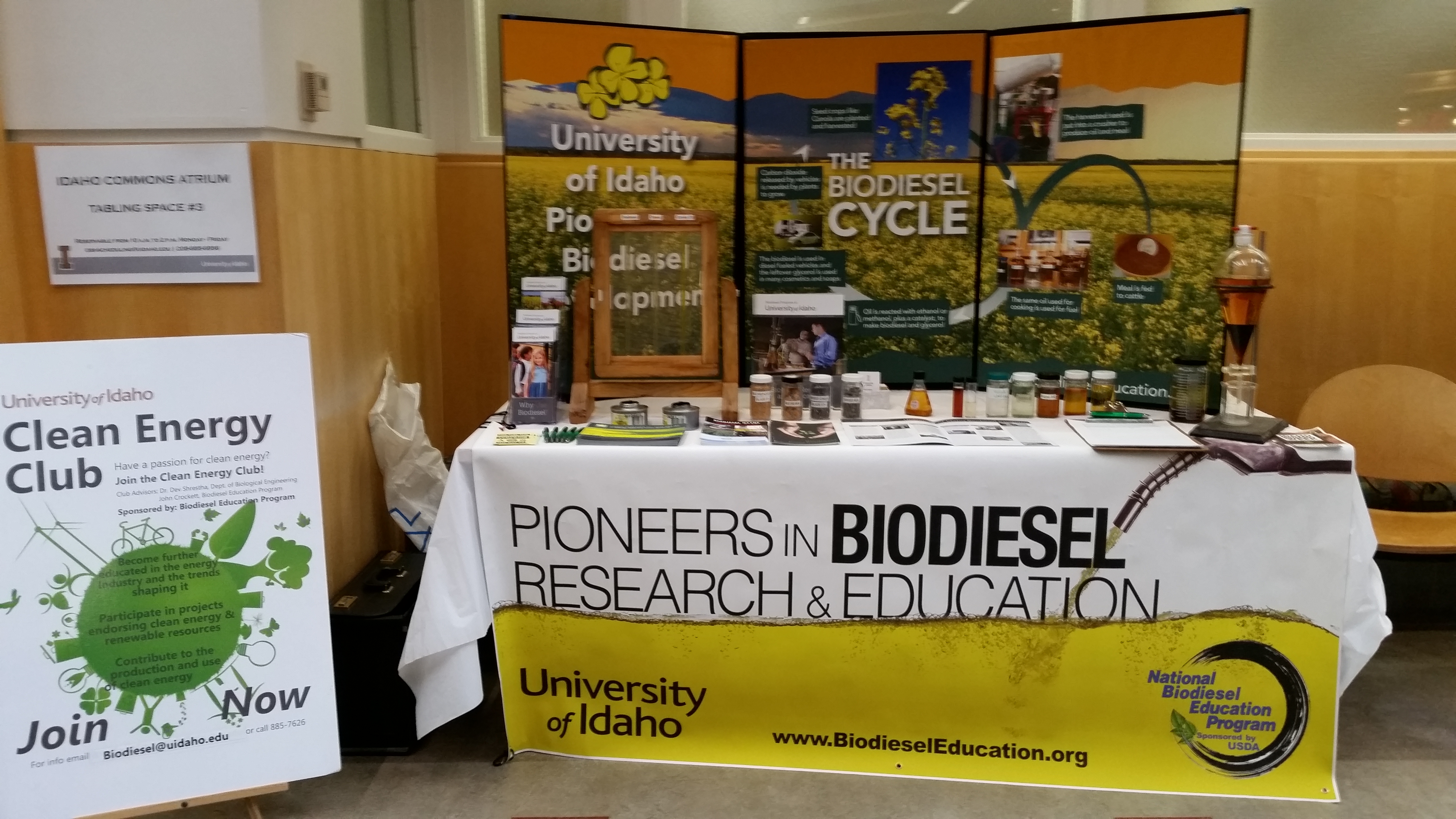 Biodiesel Program Display in Idaho Commons